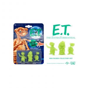 3 Mini Figurines E.T Extraterrestre Doctor Collector Glow in the dark