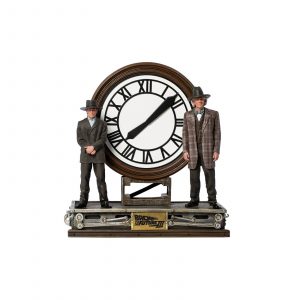 Figurine Retour vers le futur Marty et Doc horloge Artscale 30cm