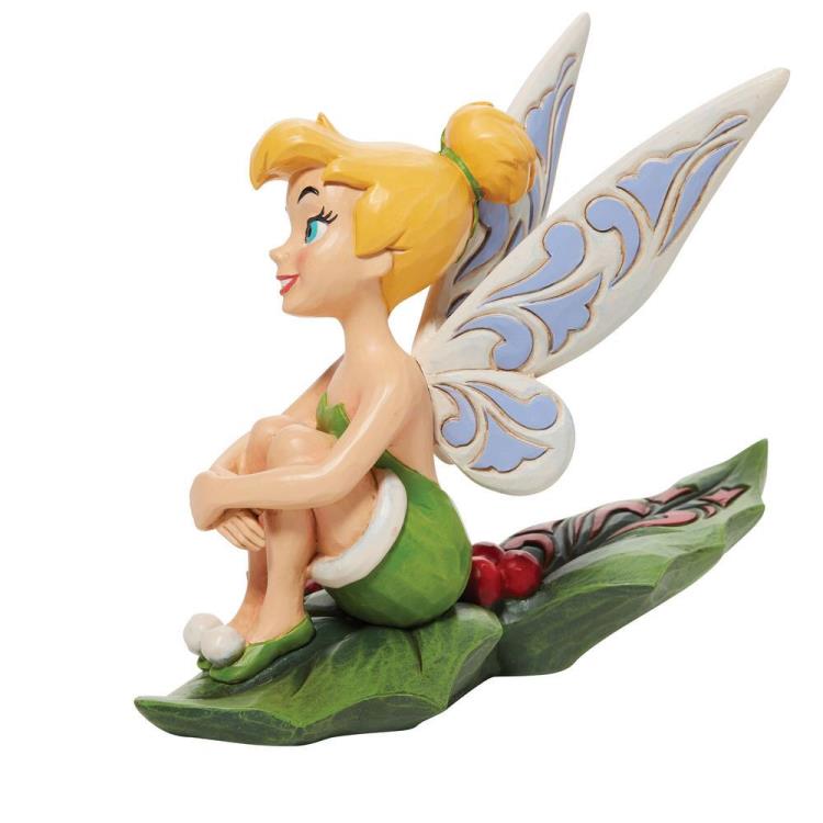 Figurine Disney Fée clochette / Tinkerbell sur la feuille de Houx Noël