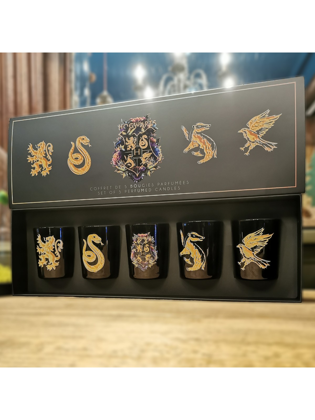 Coffret de 5 Bougies Parfumée Harry Potter Poudlard – 5 x 75gr