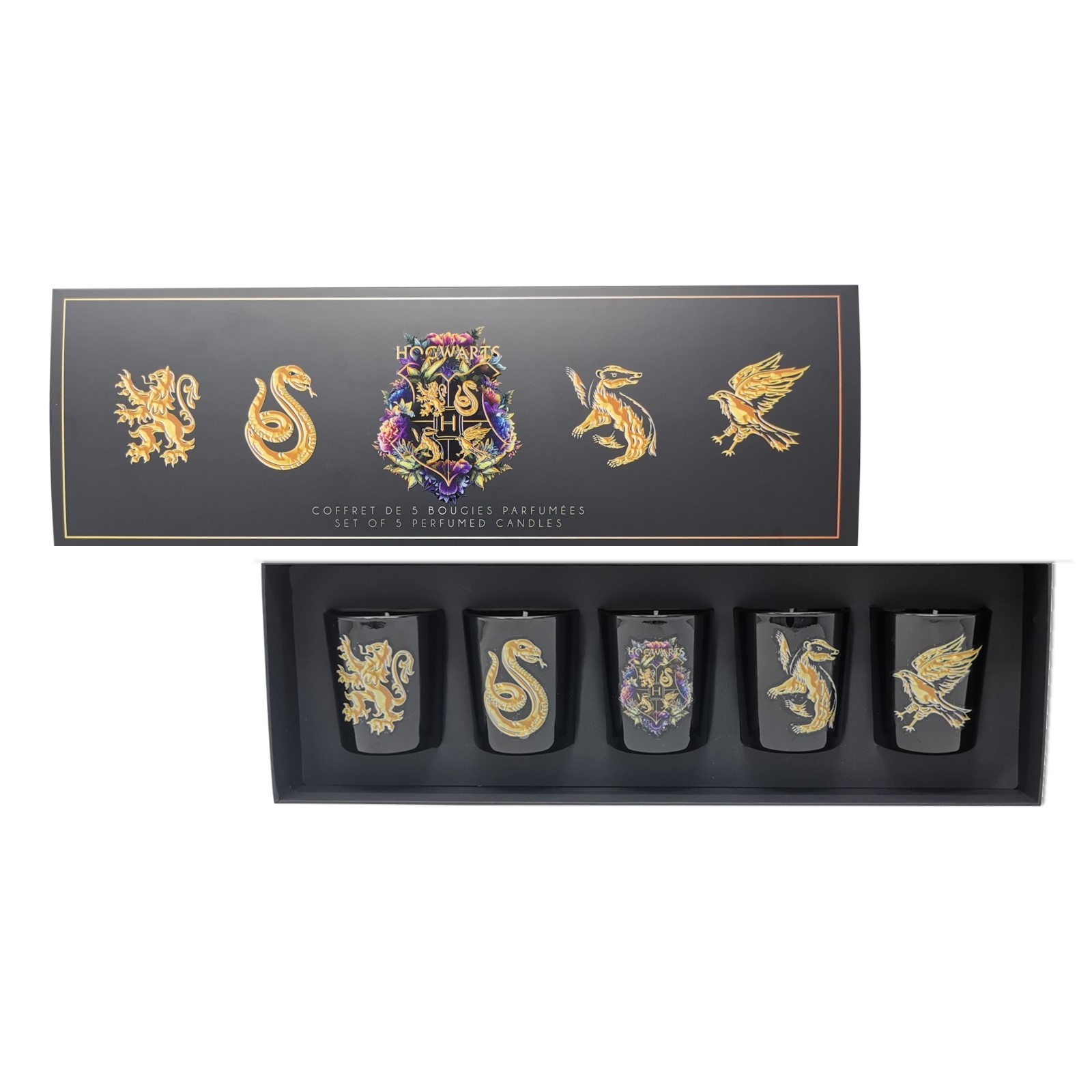 Coffret de 5 Bougies Parfumée Harry Potter Poudlard – 5 x 75gr