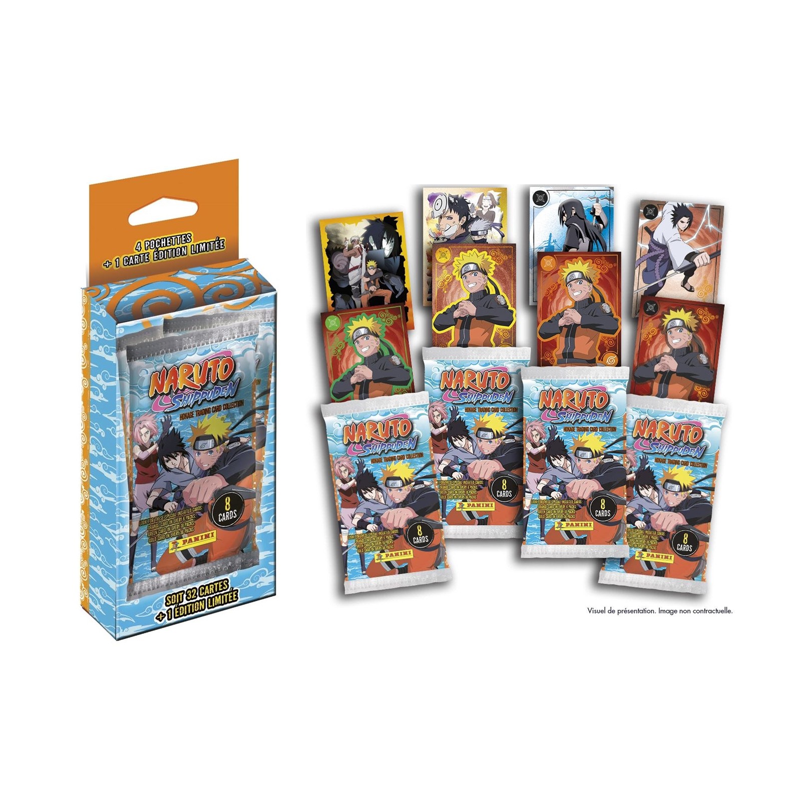Panini Naruto Shippuden TCC Pack 4 pochettes soit 32 cartes + 1 bonus édition limitée