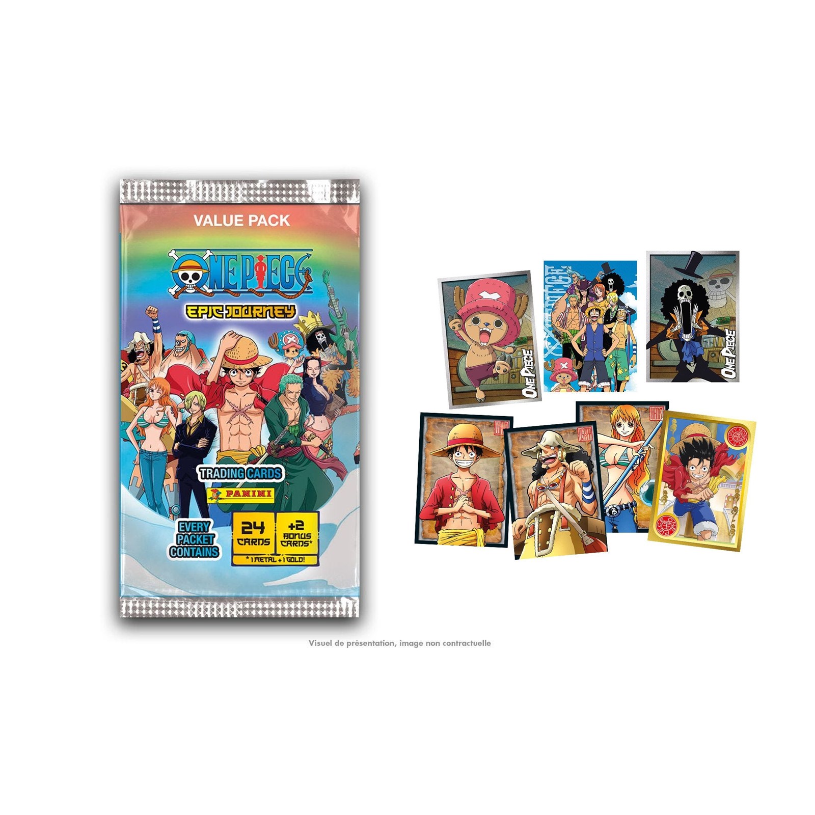 Panini One Piece Epic Journey Value pack pochette de 24 cartes + 2 bonus