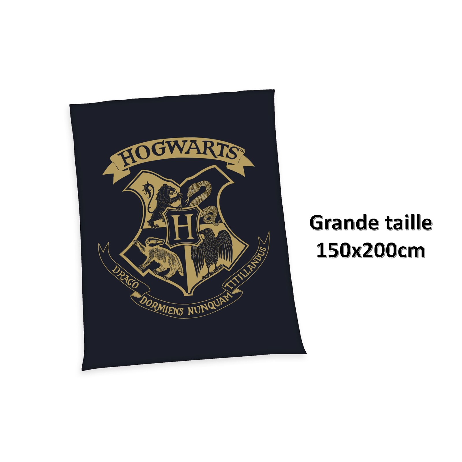 Plaid premium Harry Potter Couverture Polaire Poudlard noir