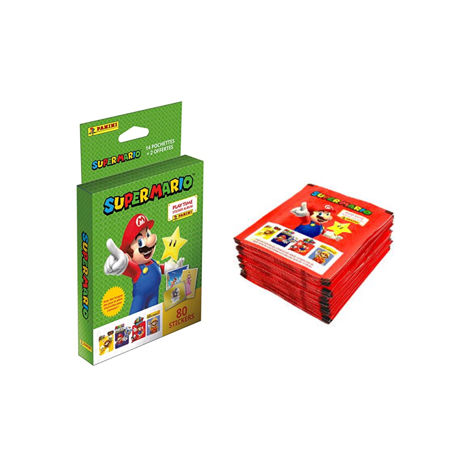 Panini Super Mario Playtime stickers pack de 14 pochettes + 2 offertes