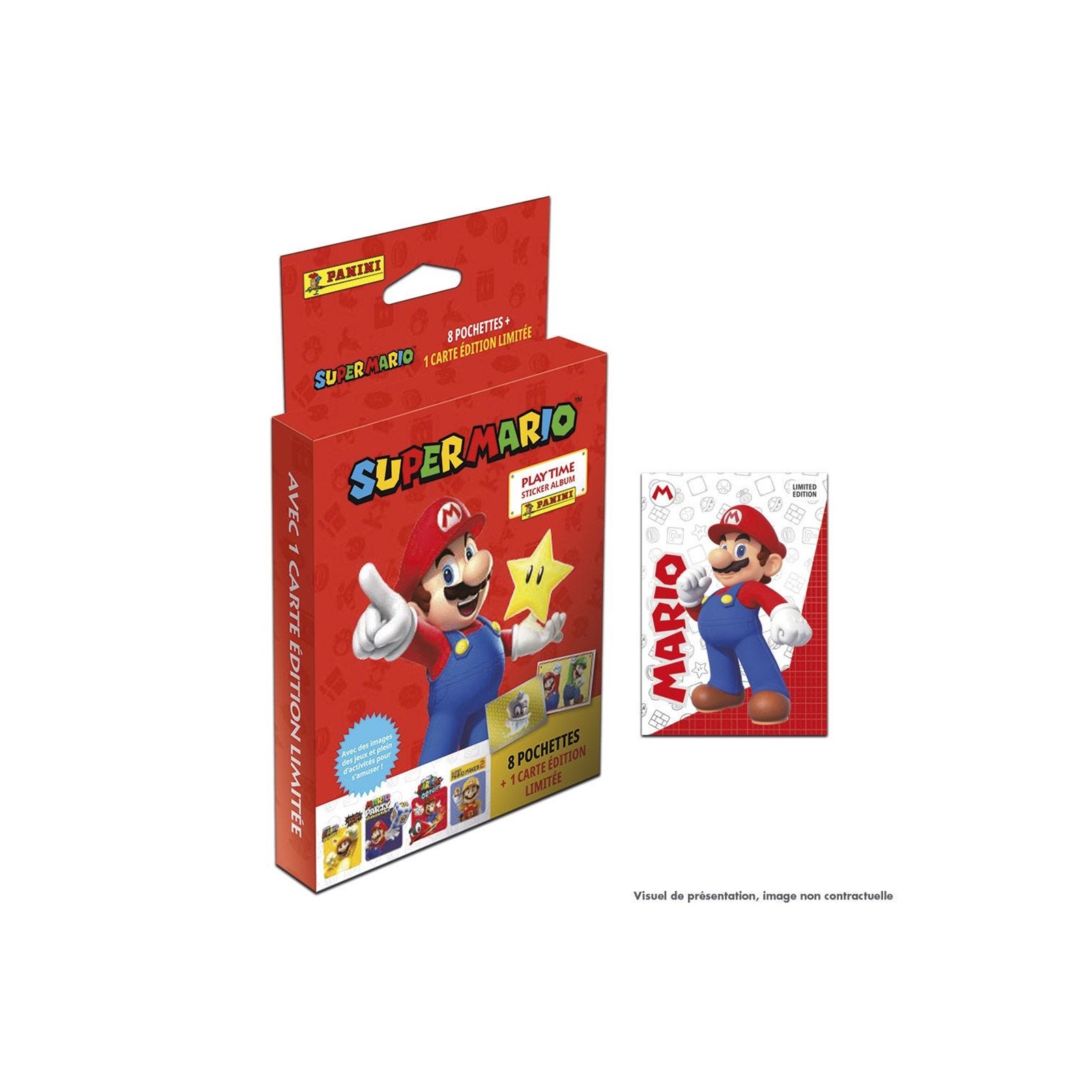 Panini Super Mario Playtime stickers pack de 8 pochettes + 1 carte édition limitée