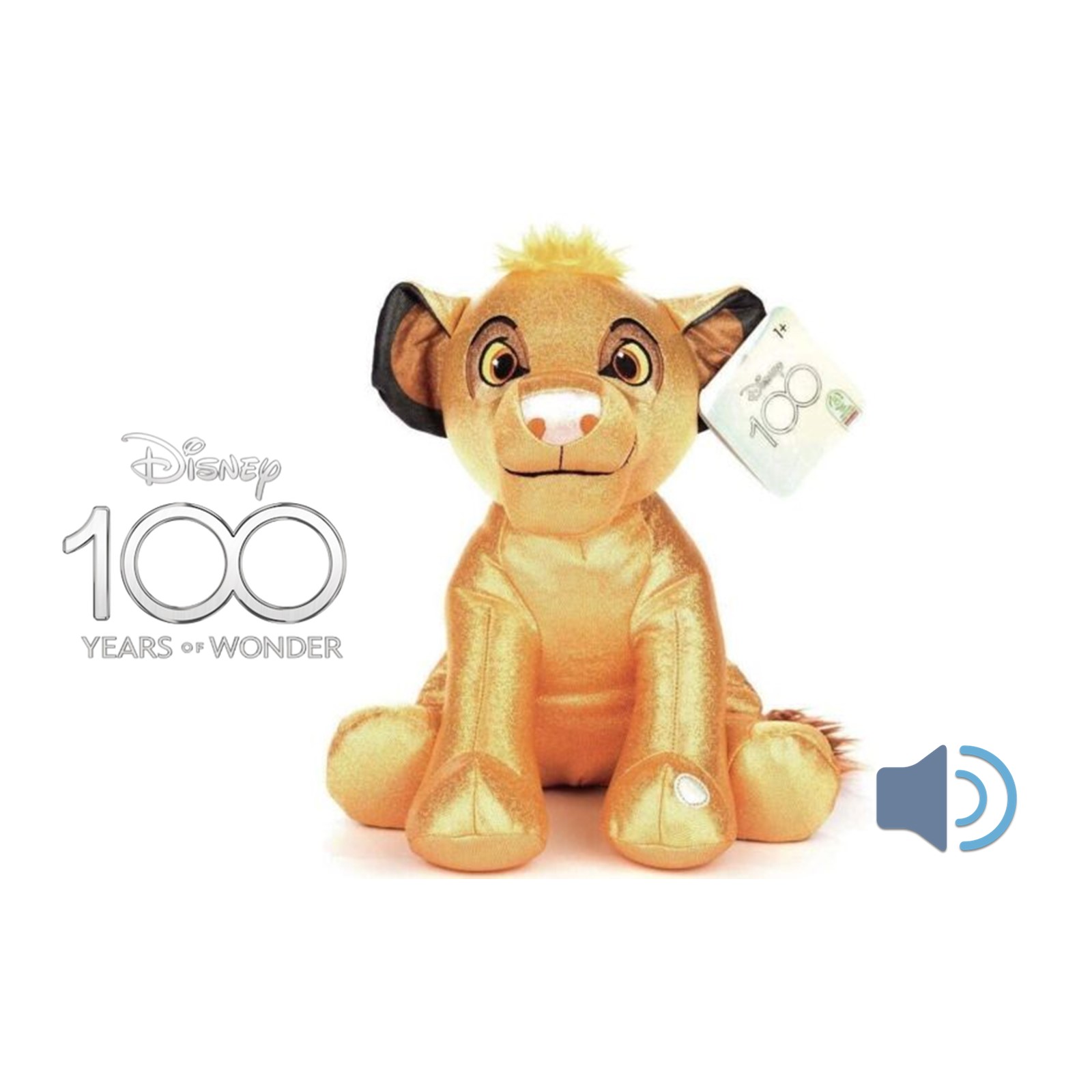 Peluche Disney 100th Simba Glitter sonore 28cm